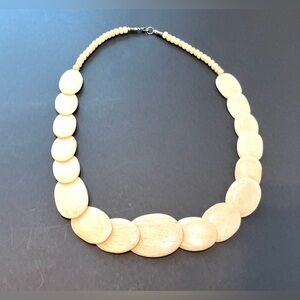 Polished, Flat Disk, Camel Bone Necklace. Statement Piece from the Middle East